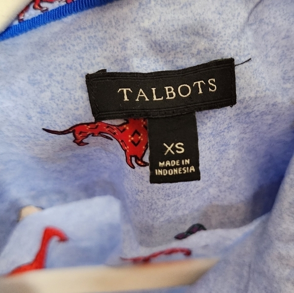 Talbots Blue Dachshund Classic Button Down Shirt XS - Picture 4 of 4